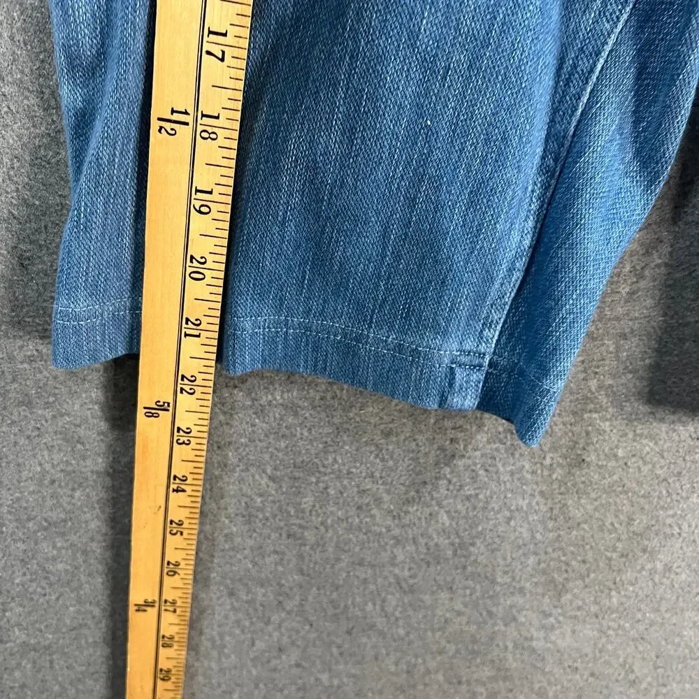 Isaac Mizrahi Live! Knit Denim Pull On Bermuda Shorts Light Indigo, Tall size 2